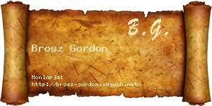 Brosz Gordon névjegykártya